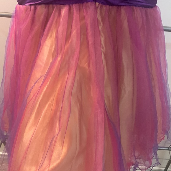 Pink sparkly mini dress with cheetah print accents good for prom or party - Picture 5 of 11